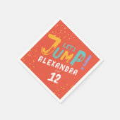 おもしろいカラフルオレンジレッドジャンプモダンタイポグラフィ スタンダードカクテルナプキン (角)