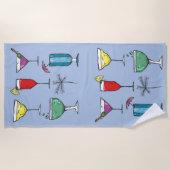 おもしろいカラフルカクテルDrums Margaritas Summer ビーチタオル (正面)