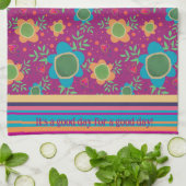 おもしろいカラフルカスタマイズ引用文フローラ キッチンタオル (折り畳み)