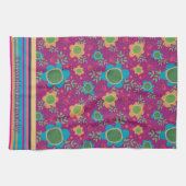 おもしろいカラフルカスタマイズ引用文フローラ キッチンタオル (横)