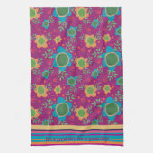 おもしろいカラフルカスタマイズ引用文フローラ キッチンタオル (縦)