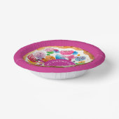 おもしろいカラフルカラードーナツバースデーパーティーピンク ペーパーボウル (傾斜あり)