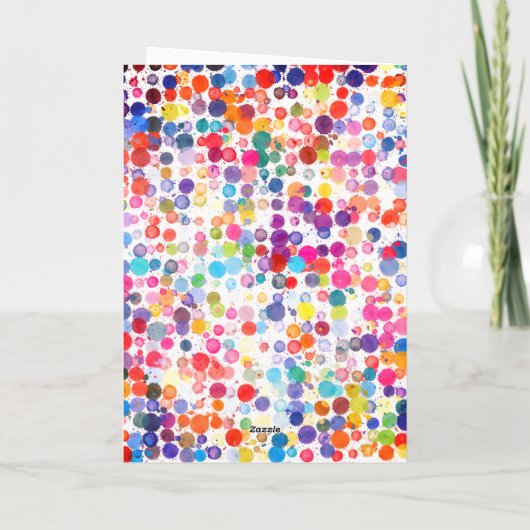 おもしろいカラフルカラー絵を描ブロット子供の誕生日 カード (裏面)