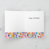 おもしろいカラフルカラー絵を描ブロット子供の誕生日 カード (内部)