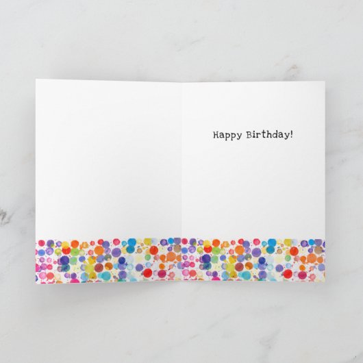 おもしろいカラフルカラー絵を描ブロット子供の誕生日 カード (内部)