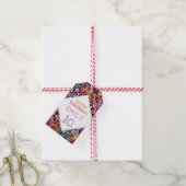 おもしろいカラフルカラー絵を描ブロット子供の誕生日 ギフトタグ (より糸付き)