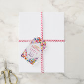 おもしろいカラフルカラー絵を描ブロット子供の誕生日 ギフトタグ (より糸付き)