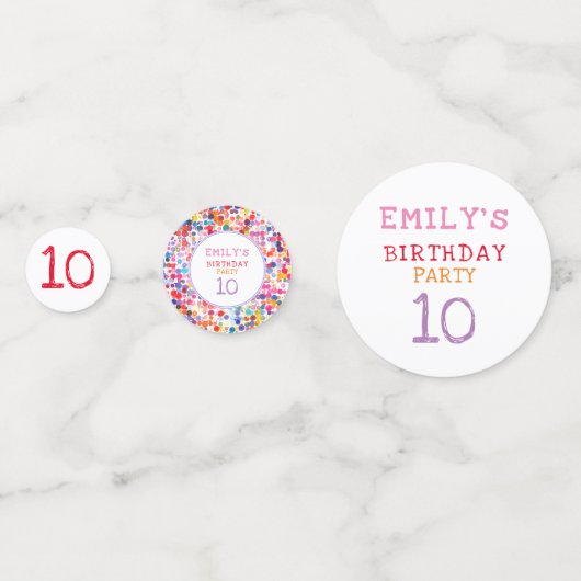 おもしろいカラフルカラー絵を描ブロット子供の誕生日 コンフェッティ (裏面)