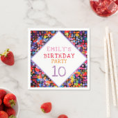 おもしろいカラフルカラー絵を描ブロット子供の誕生日 スタンダードカクテルナプキン (インサイチュ)