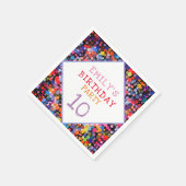 おもしろいカラフルカラー絵を描ブロット子供の誕生日 スタンダードカクテルナプキン (角)