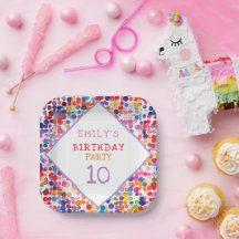 おもしろいカラフルカラー絵を描ブロット子供の誕生日