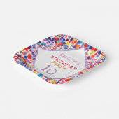 おもしろいカラフルカラー絵を描ブロット子供の誕生日 ペーパープレート (傾斜あり)