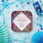 おもしろいカラフルカラー絵を描ブロット子供の誕生日 ペーパープレート (パーティー)