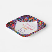 おもしろいカラフルカラー絵を描ブロット子供の誕生日 ペーパープレート (傾斜あり)