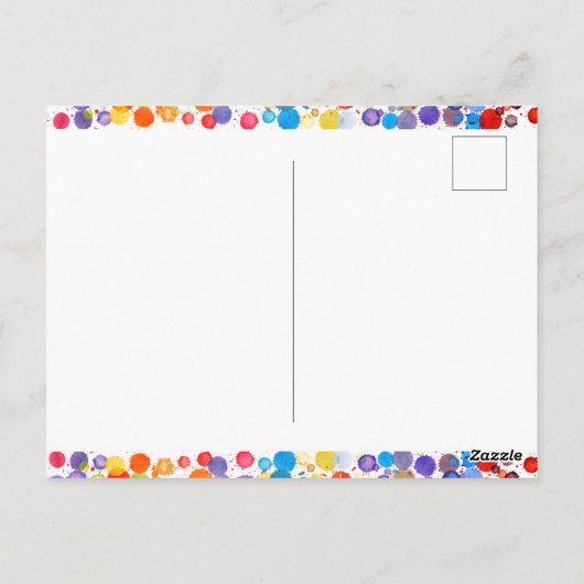おもしろいカラフルカラー絵を描ブロット子供の誕生日 ポストカード (裏面)
