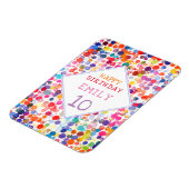 おもしろいカラフルカラー絵を描ブロット子供の誕生日 マグネット (左側)