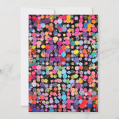 おもしろいカラフルカラー絵を描ブロット子供の誕生日 招待状 (裏面)