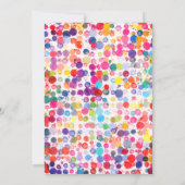 おもしろいカラフルカラー絵を描ブロット子供の誕生日 招待状 (裏面)