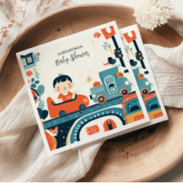 おもしろいカラフルカーズボーイベビーシャワー スタンダードカクテルナプキン