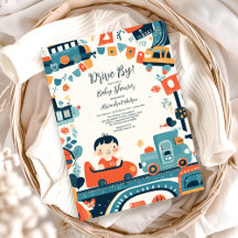 おもしろいカラフルカーズボーイベビーシャワー