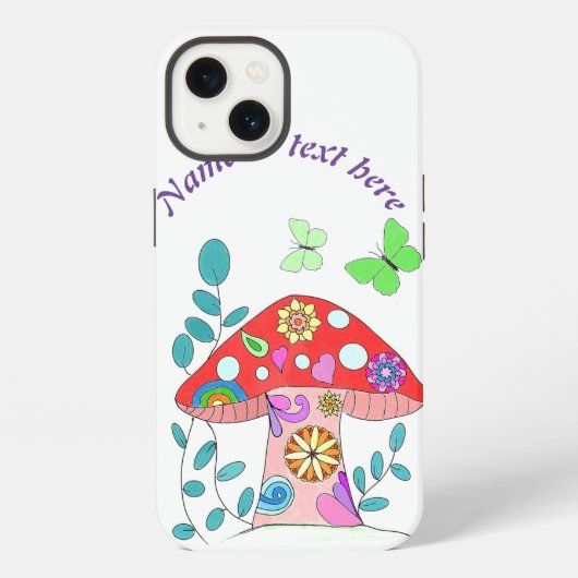 おもしろいカラフルキノコ iPhoneケース (裏面)