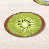 おもしろいカラフルキビマギ色グリモダンーンパーティー ラウンドペーパーコースター (アングル)