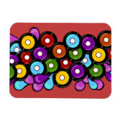 おもしろいカラフルキュートパターンレコードデザイン マグネット (横)