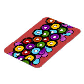 おもしろいカラフルキュートパターンレコードデザイン マグネット (左側)