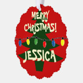 おもしろいカラフルクリスマスツリー電球紙 オーナメントカード (左)