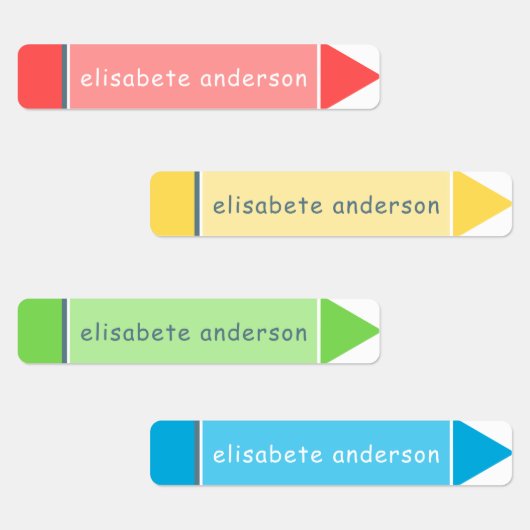 おもしろいカラフルクレヨン名前をカスタムするラベル防水 ラベル (グループ)