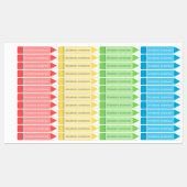 おもしろいカラフルクレヨン名前をカスタムするラベル防水 ラベル (シート)