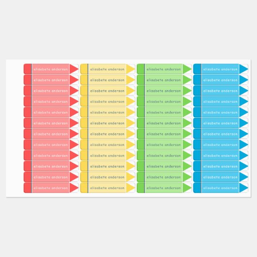 おもしろいカラフルクレヨン名前をカスタムするラベル防水 ラベル (シート)