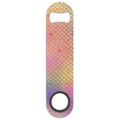 おもしろいカラフルグラデーションパステルマーメイドパターン スピード栓抜き (正面)