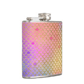 おもしろいカラフルグラデーションパステルマーメイドパターン フラスク (右)