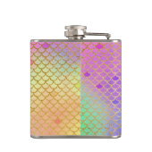 おもしろいカラフルグラデーションパステルマーメイドパターン フラスク (裏面)