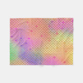 おもしろいカラフルグラデーションパステルマーメイドパターン フリースブランケット (正面(横))