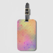 おもしろいカラフルグラデーションパステルマーメイドパターン ラゲッジタグ (正面縦)