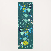 おもしろいカラフルグリーン（ばちゃばちゃ）跳ねる初期化 ヨガマット (正面)