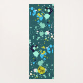 おもしろいカラフルグリーン（ばちゃばちゃ）跳ねる初期化 ヨガマット (裏面)