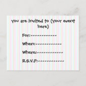 おもしろいカラフルゲッコリザード インビテーションポストカード (裏面)