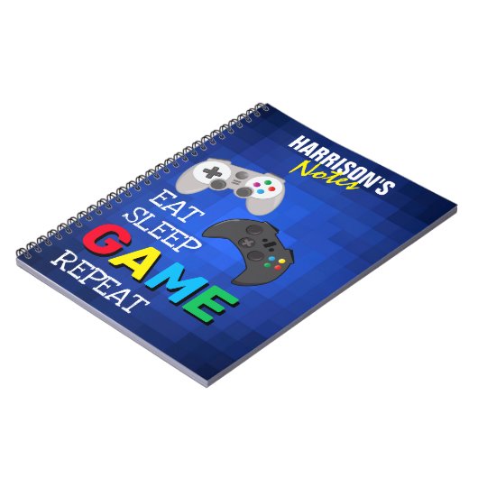 おもしろいカラフルゲーマービデオゲパーソナライズされたーム ノートブック (左側)