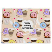 おもしろいカラフルコーヒー&ドーナツ ラージペーパーバッグ (正面)