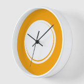 おもしろいカラフルゴールデンイエローリムシャドウホワイトセンター 壁時計 (傾斜)