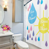 おもしろいカラフルサンシャワーカーテンとパン シャワーカーテン