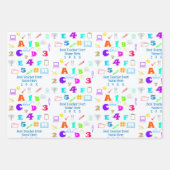 おもしろいカラフルスクー最高のル先生 ラッピングペーパーシート (正面2)