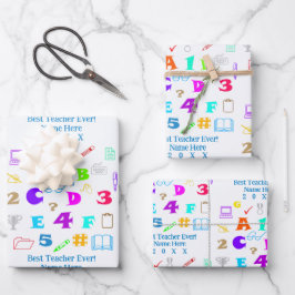 おもしろいカラフルスクー最高のル先生 ラッピングペーパーシート