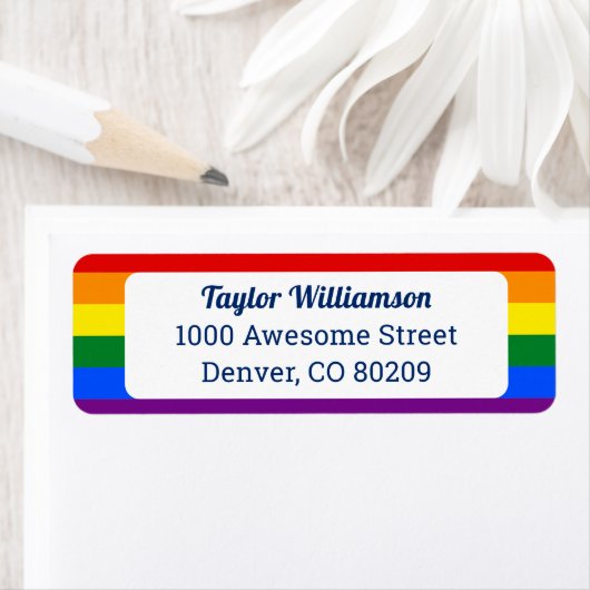 おもしろいカラフルスタイリッシュLGBTゲイプライドレインボー ラベル (インサイチュ)