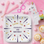 おもしろいカラフルスター誕生日パーティーありがとう ペーパープレート (パーティー)