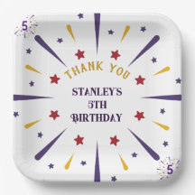 おもしろいカラフルスター誕生日パーティーありがとう