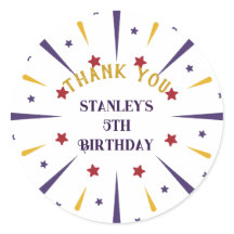 おもしろいカラフルスター誕生日パーティーありがとう